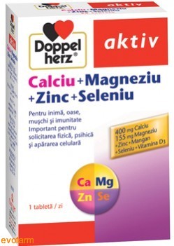 Calciu + Magneziu + Zinc + Seleniu x 30 tablete